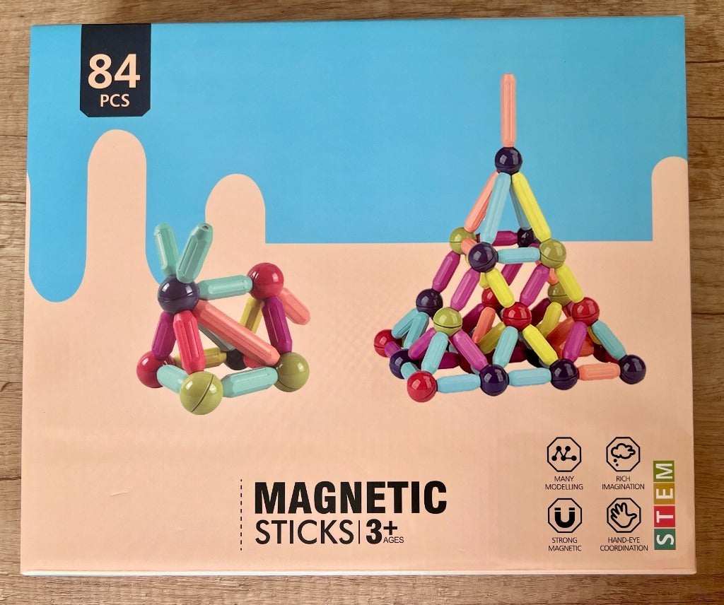 Magnetic Building Sticks – 25-Piece STEM Construction Toy for Kids (Ages 3–9) | Creative Magnetic Blocks for Boys & Girls