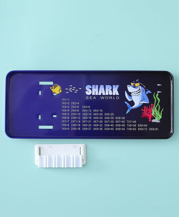 Shark Sea World Pencil Box for Kids – Cartoon Shark Metal Stationery Case