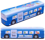 🚌 Kids Cartoon Bus-Shaped Metal Pencil Box