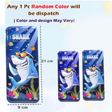 Shark Sea World Pencil Box for Kids – Cartoon Shark Metal Stationery Case