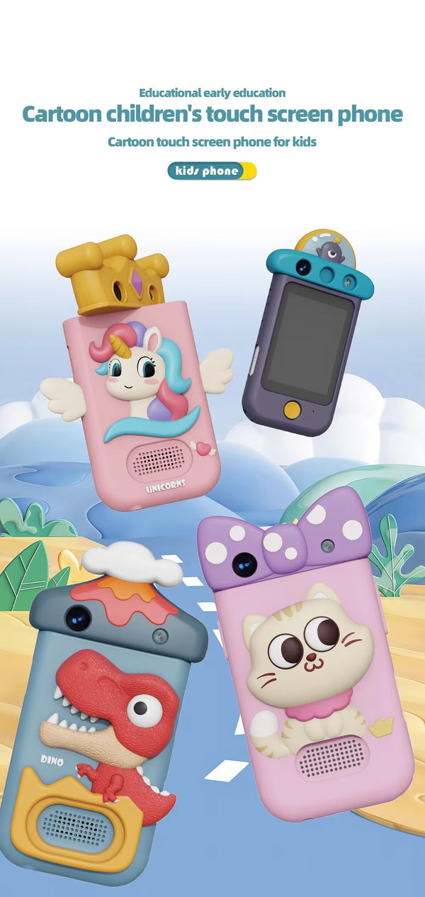 Kids Smartphone with 360° Rotating Camera – Cute Cat Design | Photo & Video Camera for Children