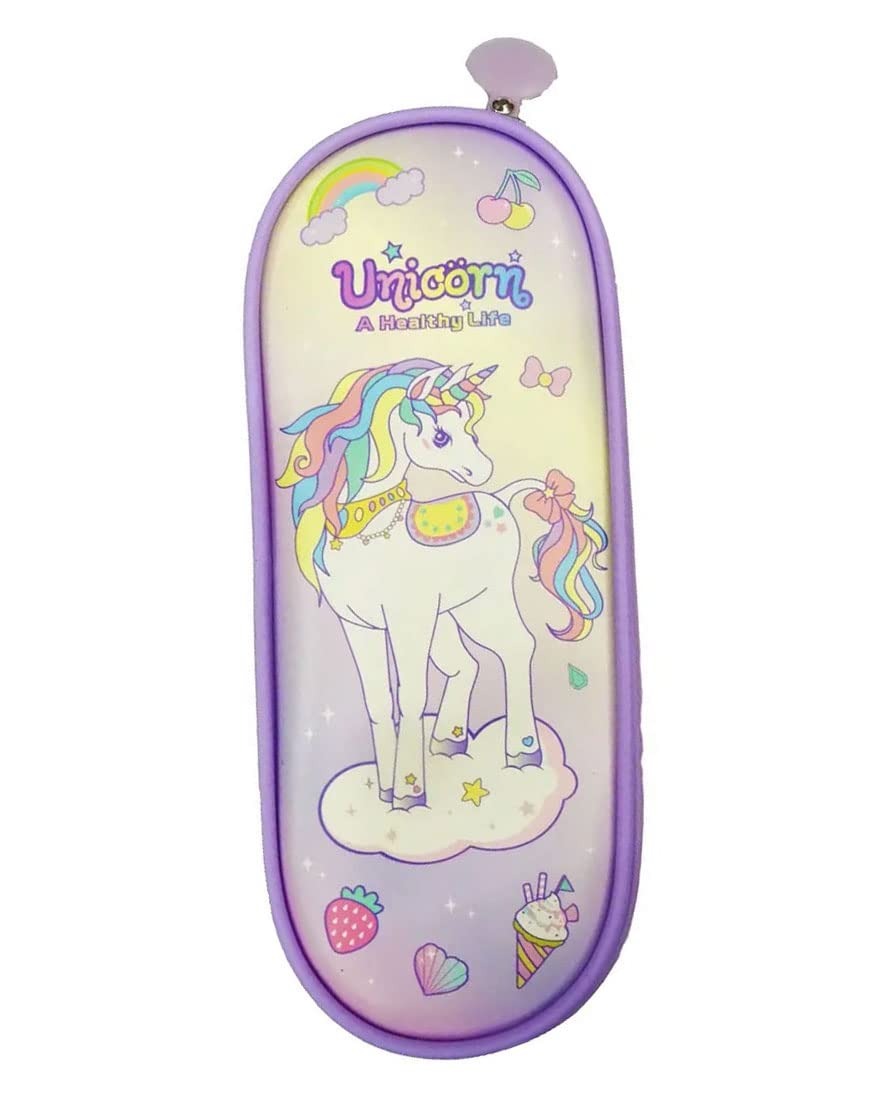 Unicorn Pencil Case for Kids – 3D Glitter Large Capacity Stationery Organizer