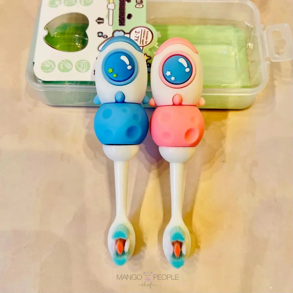 Pack of 2 – Rocket Theme Kids Toothbrush Set | Fun Space Design | Soft Bristles & Easy Grip