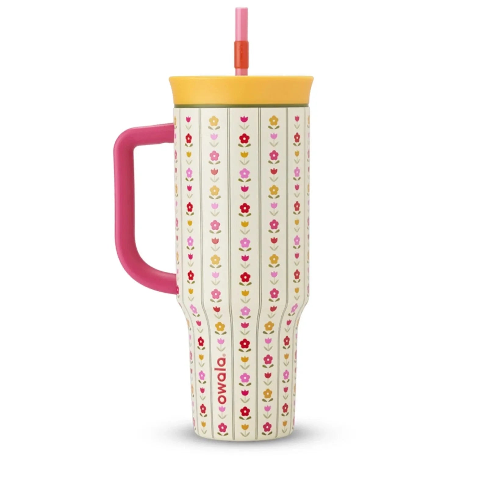 ColorDrop Floral Insulated Tumbler with Handle & Straw – 40oz 🌸🌼