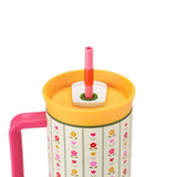 ColorDrop Floral Insulated Tumbler with Handle & Straw – 40oz 🌸🌼