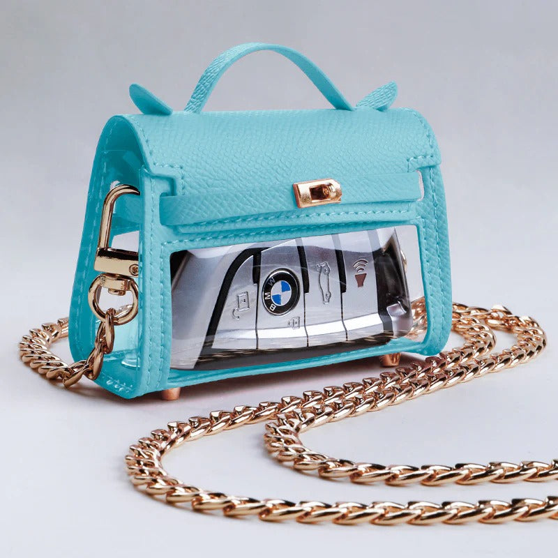 Mini Leather Essentials – House-Style AirPods Case & Multi-Use Bag for Keys & Makeup