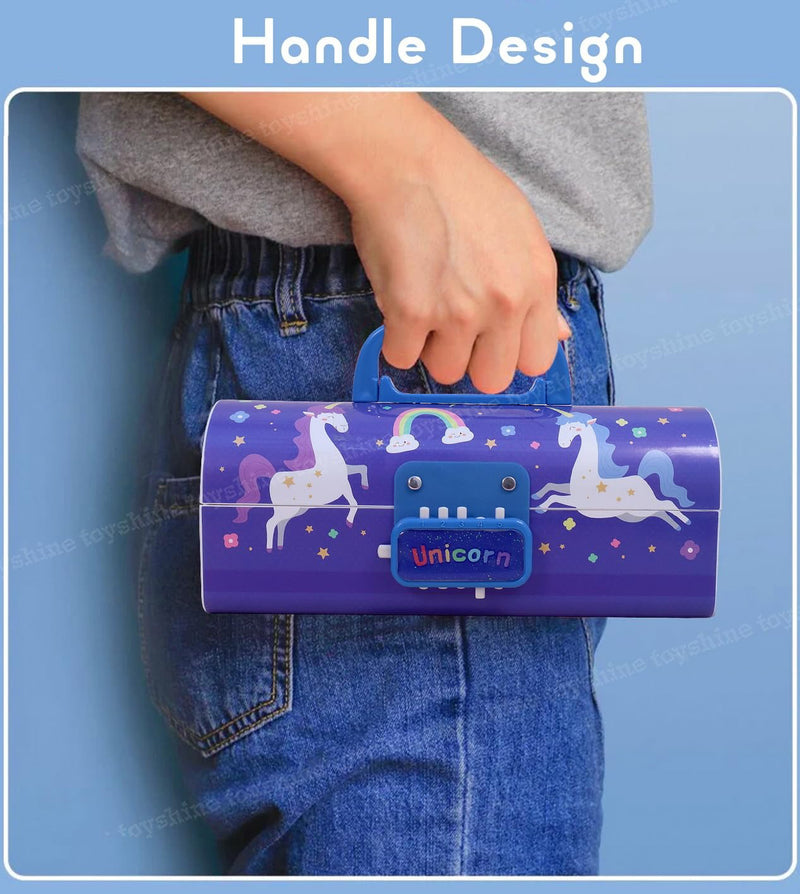 Multi-Layer Pencil Box with Code Lock – Large Capacity, Secret Compartment & Secure Storage Pen Case for Kids