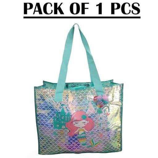 Mermaid Magic Holographic Tote Bag for Girls – Stylish & Compact