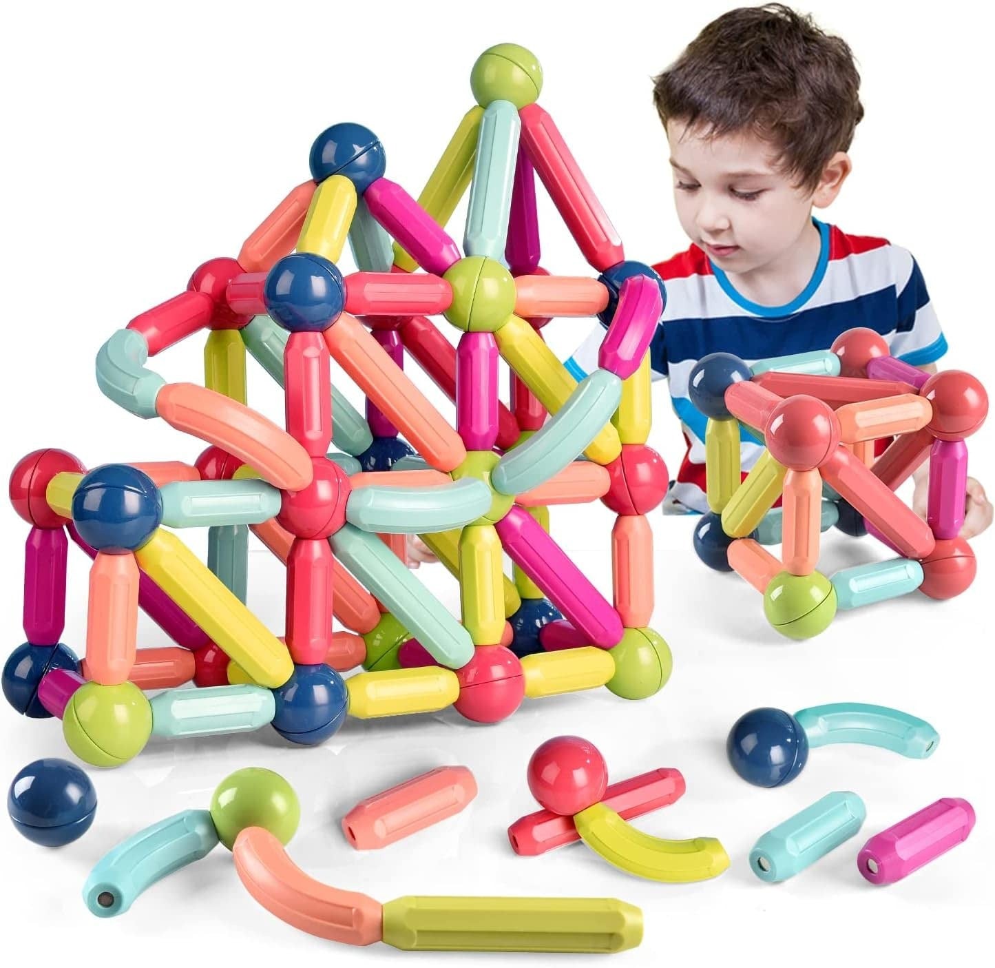 Magnetic Building Sticks – 25-Piece STEM Construction Toy for Kids (Ages 3–9) | Creative Magnetic Blocks for Boys & Girls