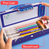 Multi-Layer Pencil Box with Code Lock – Large Capacity, Secret Compartment & Secure Storage Pen Case for Kids