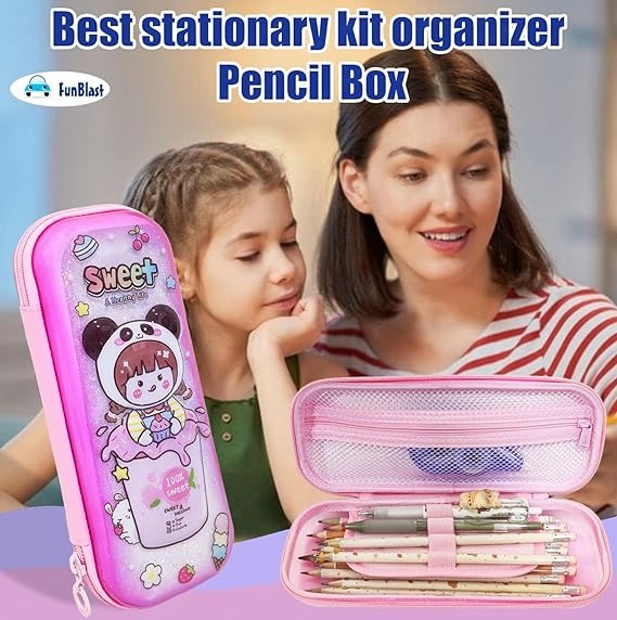 Sweet Panda Girl 3D Pencil Case – Large Capacity Glitter Stationery Organizer