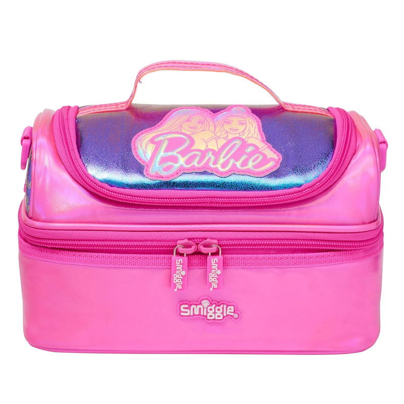 Smiggle x Barbie Pink Double Decker Lunch Bag with Strap – Stylish & Insulated Lunchbox for Kids