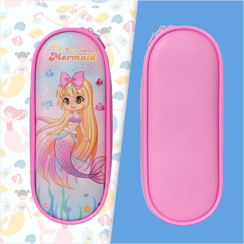 Colorful Kids Pencil Box with Cartoon Designs – Mermaid & Unicorn