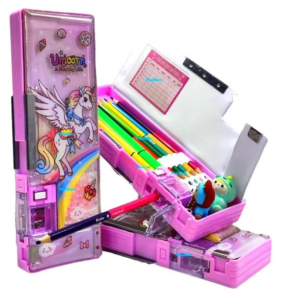 Magical Cartoon Pencil Box for Kids – Mermaid, Unicorn, Space & Dino Designs
