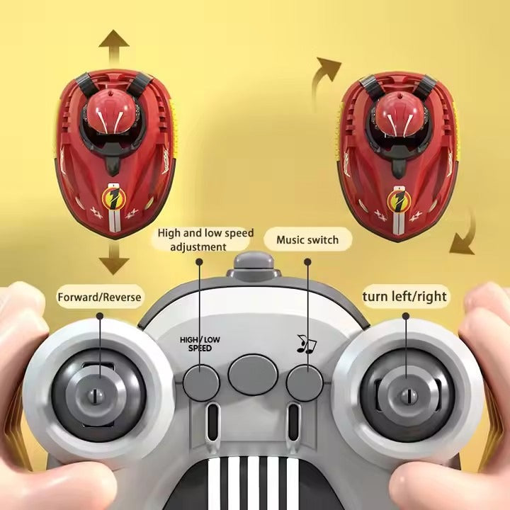 2PCS Set Stunt RC Battle Cars Blue Red Crush Ejecting Mini Car Bumper Cars Remote Control with Drivers Toy Game for Boys