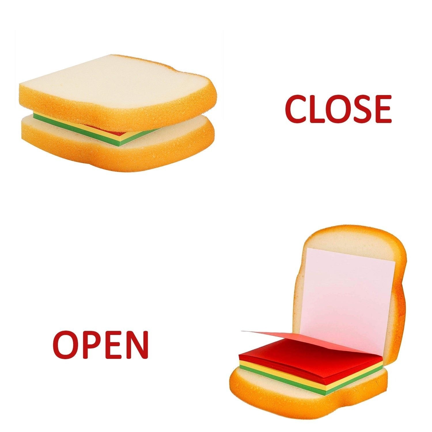 Sandwich Shaped Notepad – Mini Sticky Notes Memo Pad | Unique & Fun Stationery Gift (Multicolor)