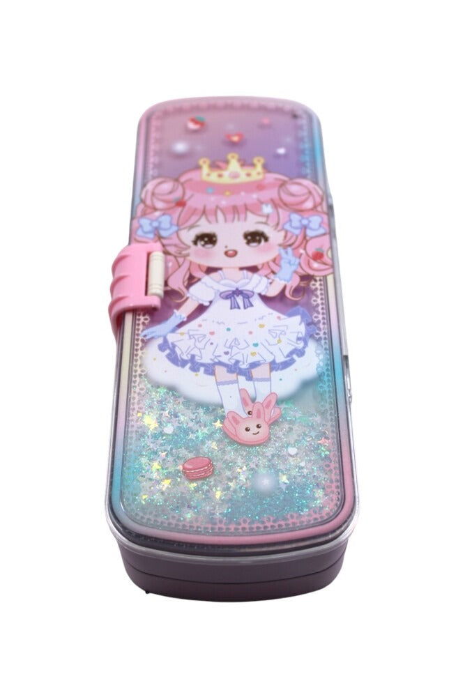 "Cute Glitter Lock Pencil Cases – Unicorn, Princess & Astronaut Designs"