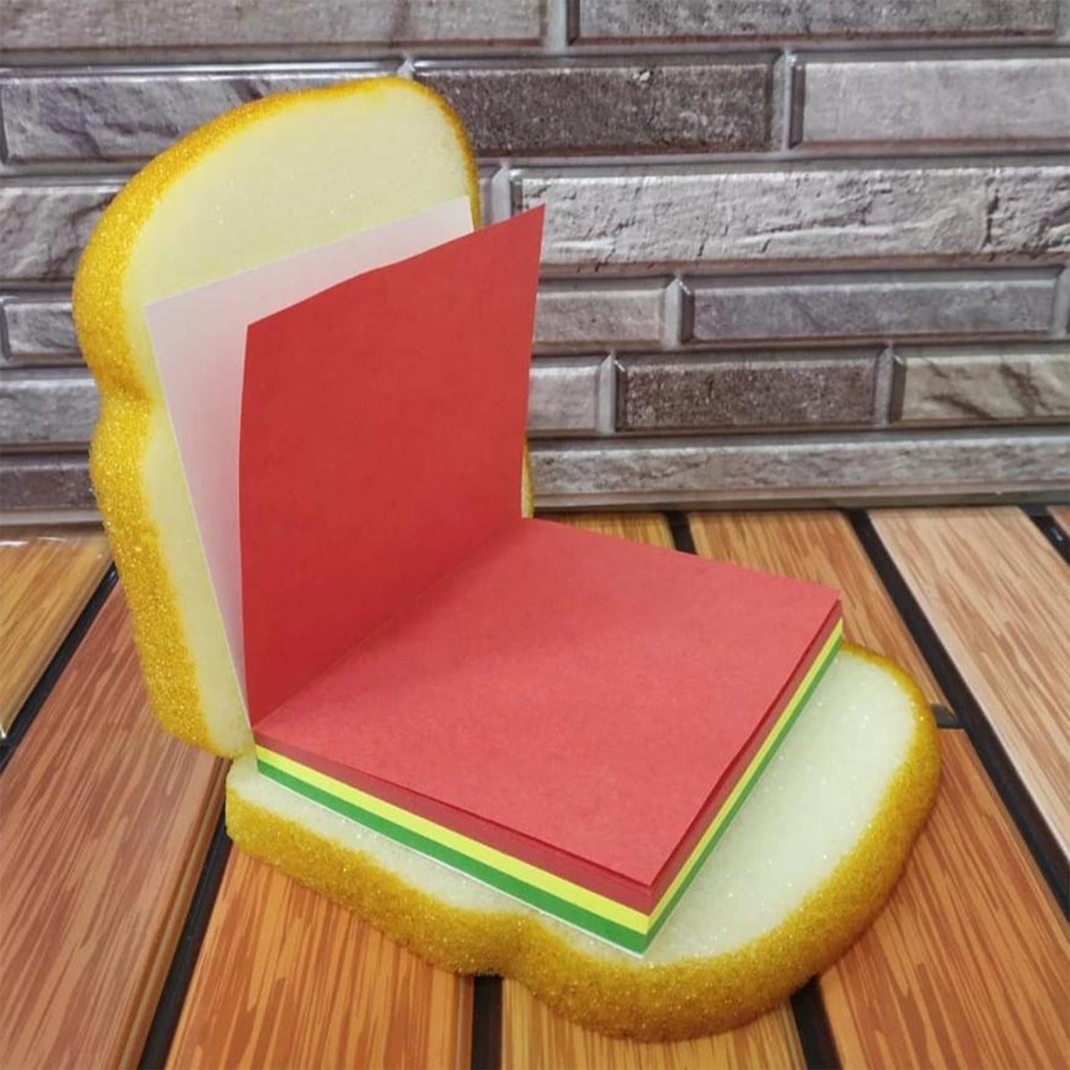 Sandwich Shaped Notepad – Mini Sticky Notes Memo Pad | Unique & Fun Stationery Gift (Multicolor)