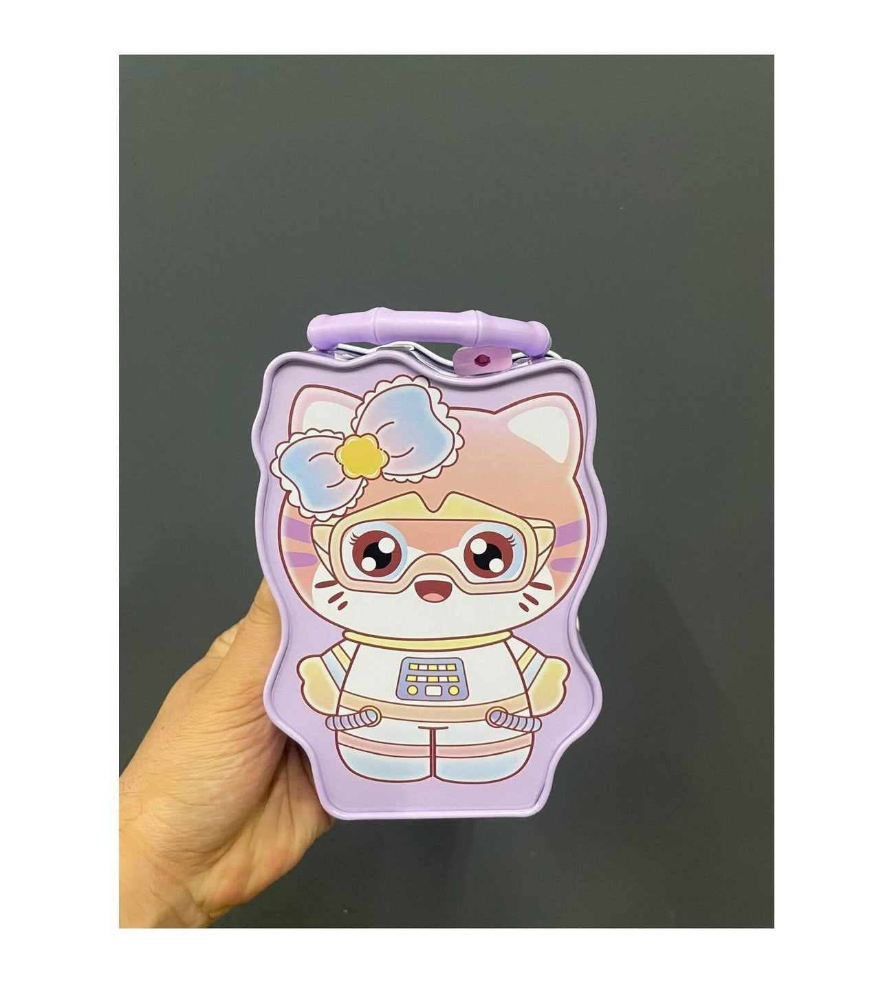 Cute Cat Metal Money Box with Lock & Key – Cartoon Piggy Bank for Kids