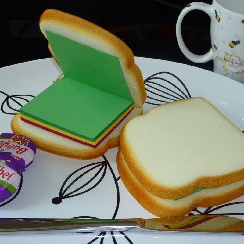 Sandwich Shaped Notepad – Mini Sticky Notes Memo Pad | Unique & Fun Stationery Gift (Multicolor)