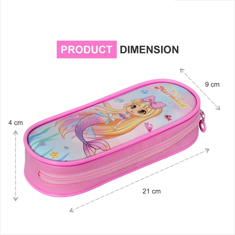 Colorful Kids Pencil Box with Cartoon Designs – Mermaid & Unicorn