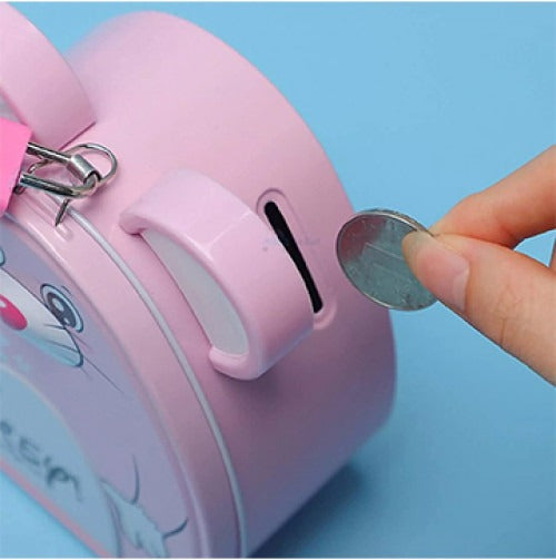 Cute Mouse Metal Money Box with Lock & Key – Cartoon Piggy Bank for Kids.