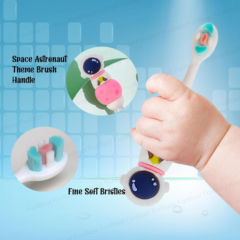 Pack of 2 – Space Theme Kids Toothbrush Set | Astronaut Design | Soft Bristles & Easy Grip