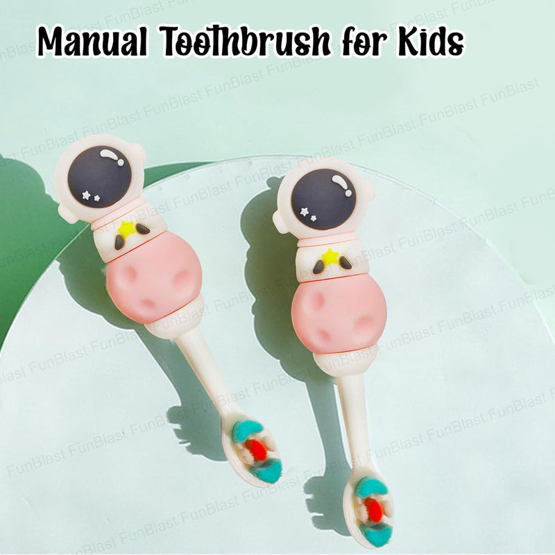 Pack of 2 – Space Theme Kids Toothbrush Set | Astronaut Design | Soft Bristles & Easy Grip