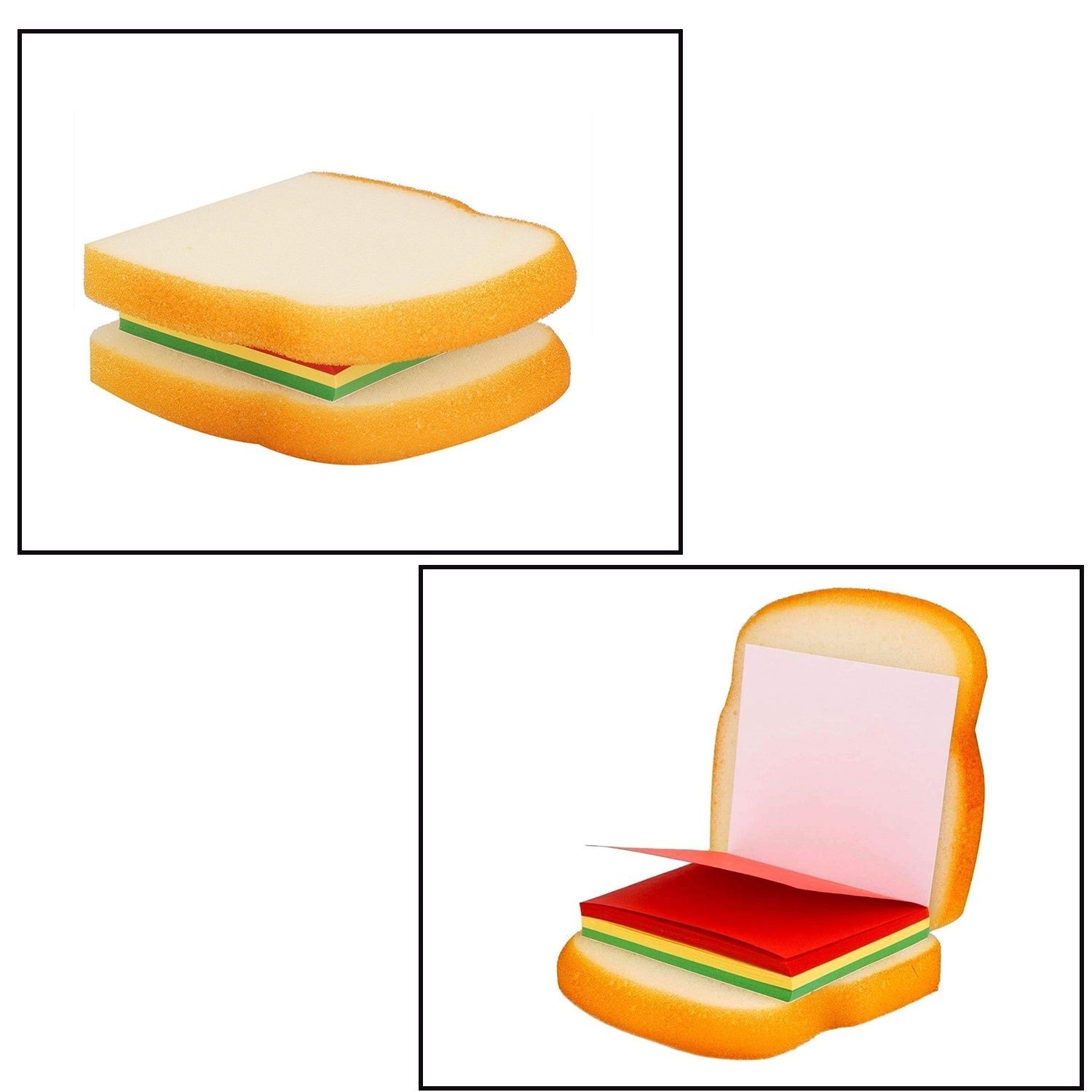 Sandwich Shaped Notepad – Mini Sticky Notes Memo Pad | Unique & Fun Stationery Gift (Multicolor)