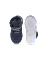 Kids' Navy Blue LED Sneakers with Velcro Strap
