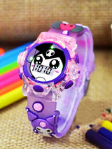 Girls Patterned Dial & Straps Digital Multi-Function Watch - Kuromi Purple