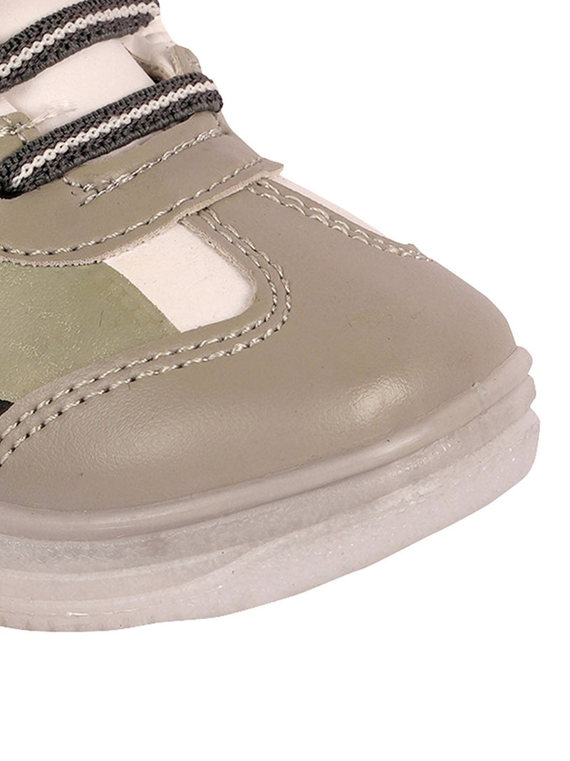 Kids' Grey LED Sneakers with Velcro Fastening