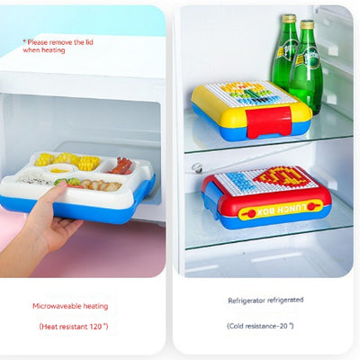 Blocks Design Lunch Box – 800ml | Red & Yellow Color