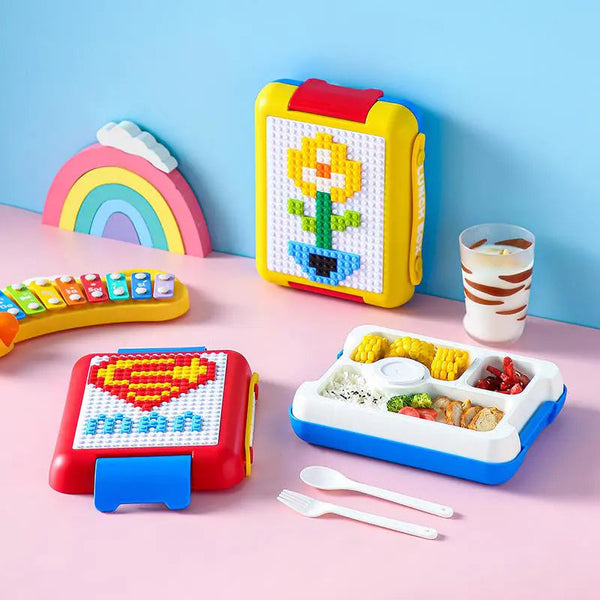 Blocks Design Lunch Box – 800ml | Red & Yellow Color