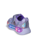 Kids LED Velcro PU Sneakers – Purple with Velcro Fastening