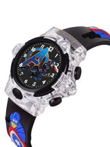 Boys Printed Dial & Silicon Strap Analogue Watch - Captain America Black