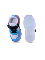 Unisex Kids Colourblocked PU Sneakers – Blue with Velcro Fastening