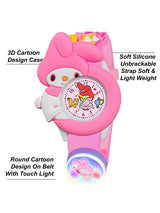 Girls Patterned Dial & Straps Analogue Watch Melody Pink