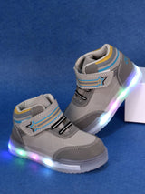 Kids' Grey LED Sneakers with Velcro Strap