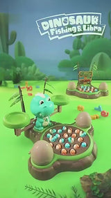 Electric Rotation Cartoon Dinosaur Fishing Toy Board Game