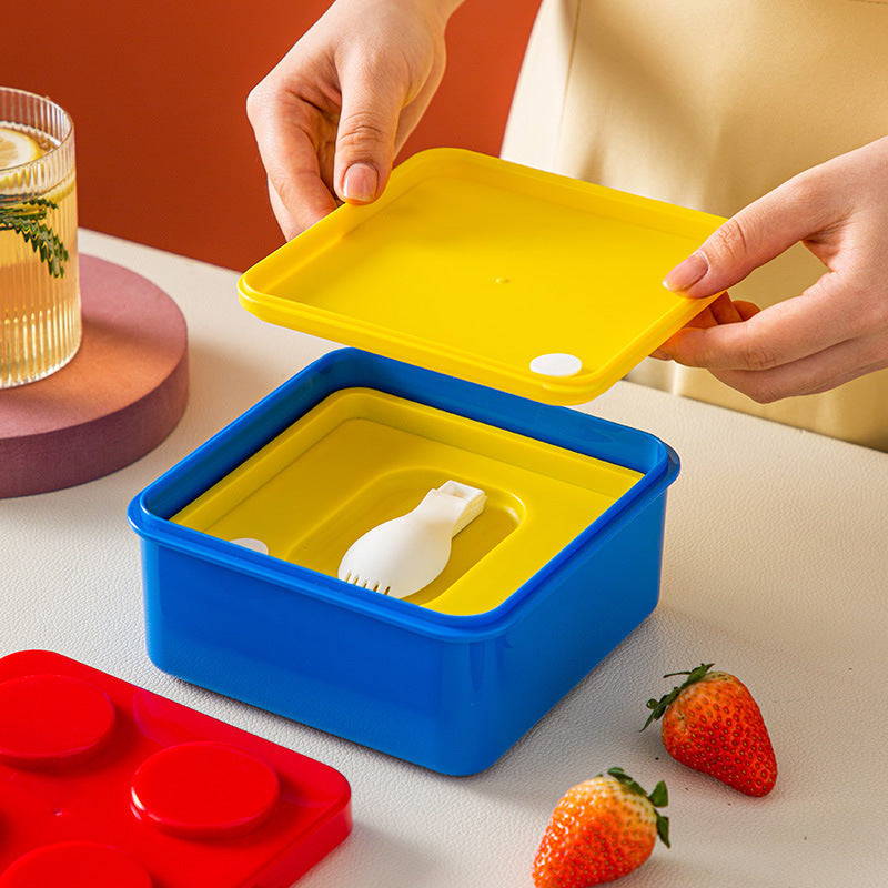 Lego Double Layer Decker Lunch Box | Blue Color-1500ml | Stackable, Leak-Proof Bento for Kids & Travel