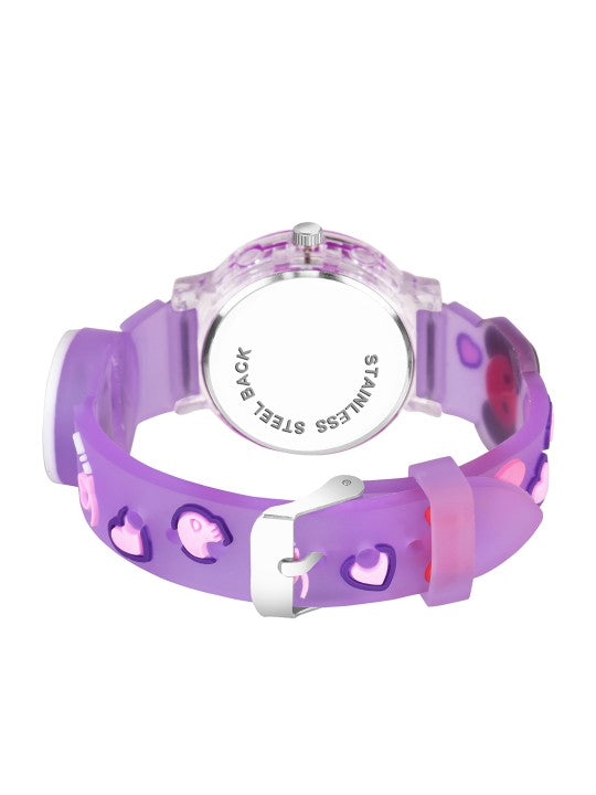 Girls Patterned Dial & Straps Analogue Watch Kuromi Purple