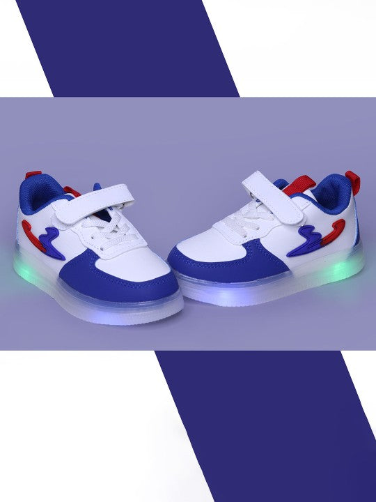 Kids' Blue LED Sneakers with Velcro Strap