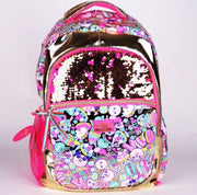 🐼 Smiggle Cute Flashy Sequin Kids Backpack | Reversible Sequins, Metallic Finish, 4 Zipped Compartments & 15-inch Laptop Compartment 🐼