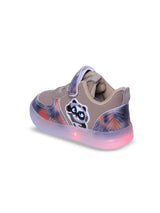 Unisex Kids PU Sneakers – Brown with Velcro Fastening and LED Lights