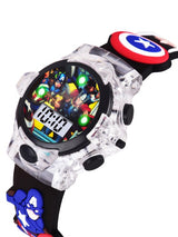 Boys Printed Dial & Straps Digital Watch Captain Black