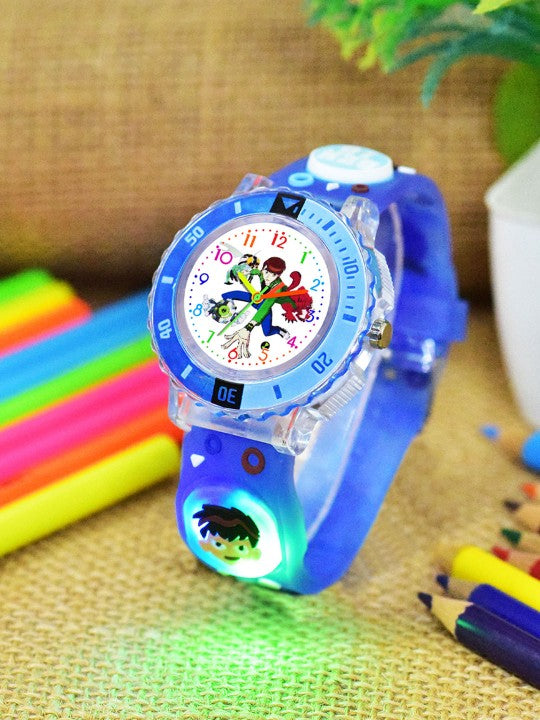 Boys Patterned Dial & Straps Analogue Watch Ben10 SkyBlue