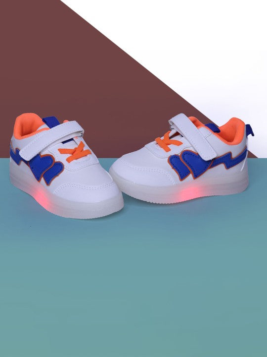 Kids' White LED Sneakers with Velcro Strap